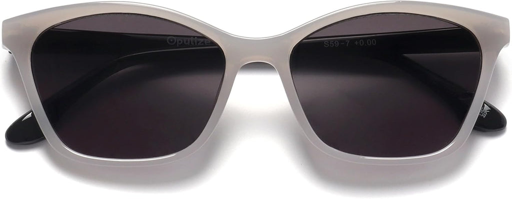 OPULIZE KAT Reading Sunglasses for Women Men, Cat-Eye Frame with Spring Hinges and Tinted UV400 Protection Lens, Grey +2.00 (Pack of 1)