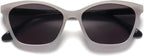 OPULIZE KAT Reading Sunglasses for Women Men, Cat-Eye Frame with Spring Hinges and Tinted UV400 Protection Lens, Grey +1.00 (Pack of 1)