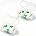 2PCS Pill Case Organizer, Daily AM & PM Containers, Medicine Holder, Ideal for Medication, Vitamin, Supplement, Perfect for Travel, Ideal for Purse (White)