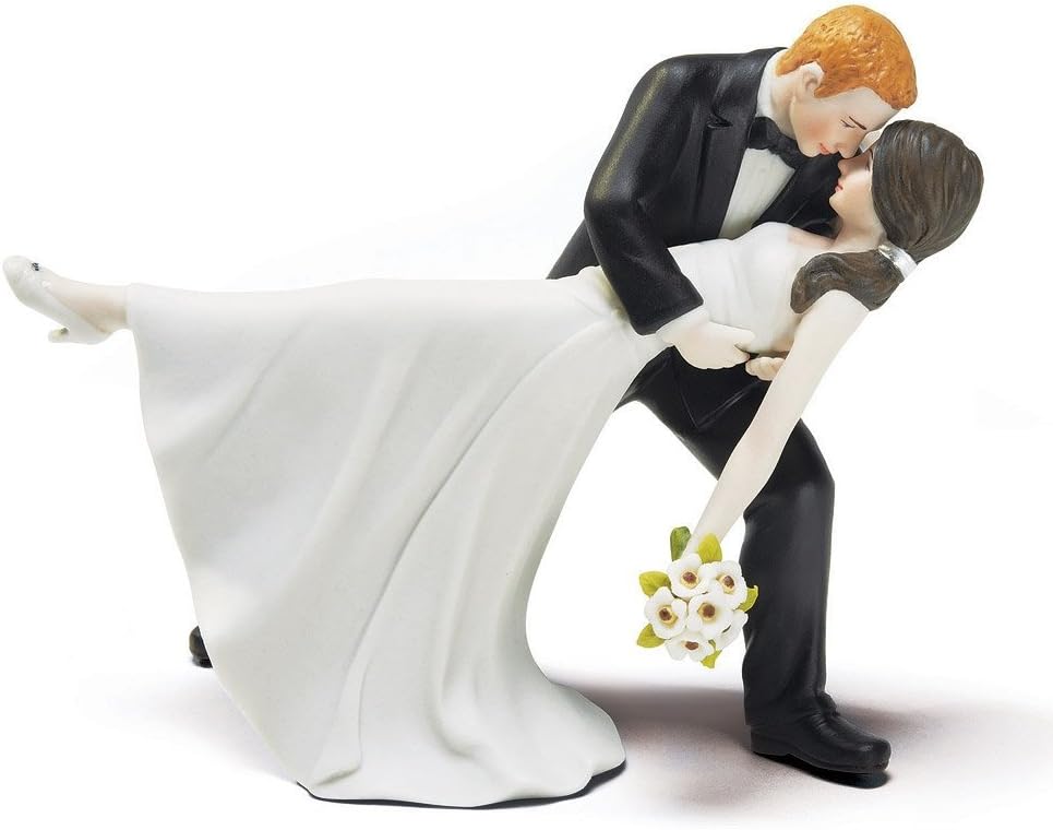 Weddingstar Romantic Dip Dancing Bride and Groom Couple Porcelain Figurine Cake Topper