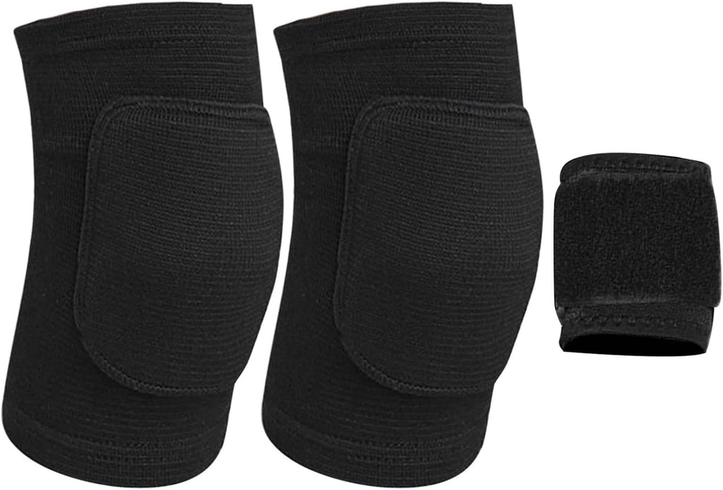 2pcs Knee Pads for Garden Volleyball Knee Pads for Dancers with 1pc Wrist Support Brace Riding Kneepads Outdoor Sports Kneeling Pad for Women Men(SIZE:L)