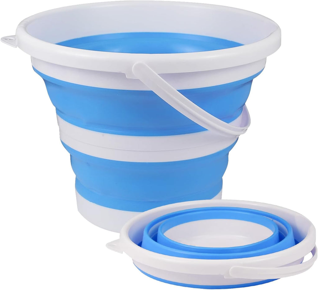 Hovom Car Collapsible Bucket, 10L 2.6 Gallon Foldable Car Wash Bucket, Portable Plastic Automotive Cleaning Buckets Space Saving for Indoor Outdoor Household Garden Camping Fishing (Blue)