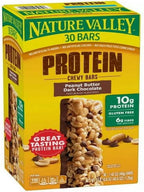 Gluten-Free Protein Bars, Peanut Butter Dark Chocolate, 30-Pack, Compatible with Nature Valley