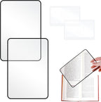 4 Pc Magnifying Sheet for Reading 3X Clear Lightweight Magnifier Plastic Glass Seniors Reading Magnifier for Books Rectangular Handheld Optical Low Vision Read Small Prints