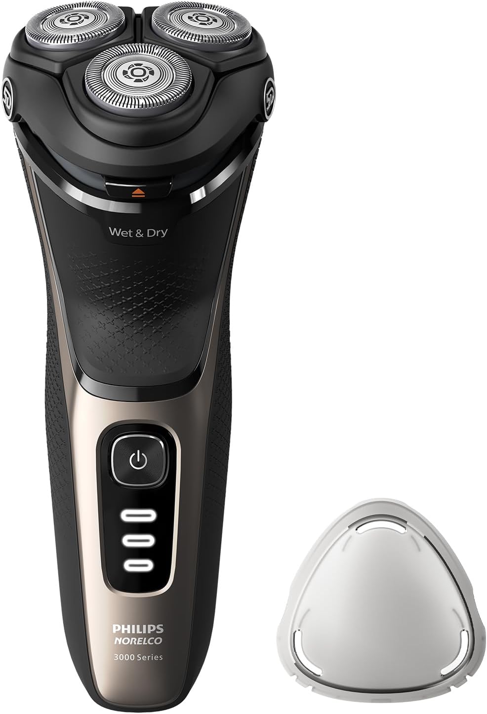 Philips Norelco Shaver 3000 Series, Wet and Dry Electric Shaver, P-Cap, Travel Pouch, Ash Gold, Model S3242/90