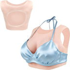 Realistic Silicone Breastplate Round Collar Fake Boobs B-G Cup for Crossdressers Drag Queen Mastectomy Transgender