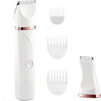 Bikini Trimmer for Women,Painless Electric Razor & Body Shaver for Pubic Hair,IPX7 Waterproof Hair Trimmer Women with Ceramic Blades,USB Rechargeable,Wet/Dry Use,Gifts for Women（White）