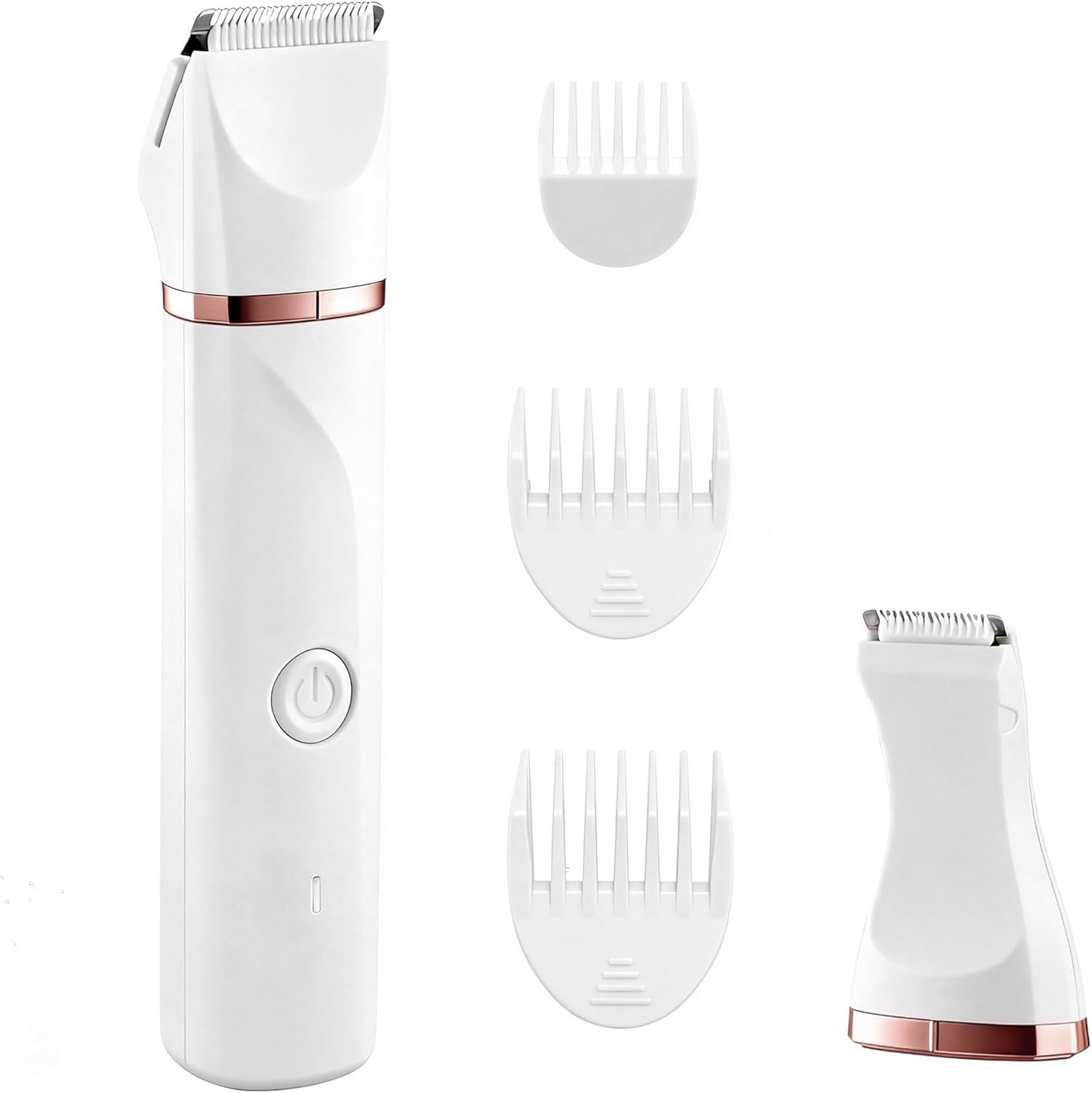 Bikini Trimmer for Women,Painless Electric Razor & Body Shaver for Pubic Hair,IPX7 Waterproof Hair Trimmer Women with Ceramic Blades,USB Rechargeable,Wet/Dry Use,Gifts for Women（White）