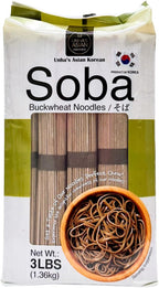 Unha's Japanese Soba Noodles, Air Dried Buckwheat Noodle, 3 Simply Ingredients, 3-Pound (Pack of 1) for Cold or Hot Soup Product of Korea