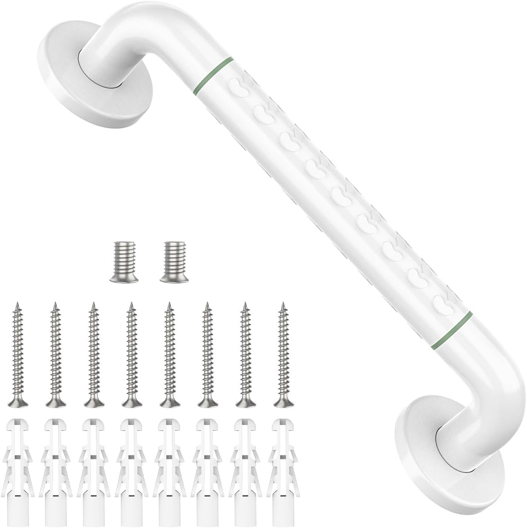 14 Inch Grab Bars for Shower, YuanDe Bath Grab Bar with Anti-Slip Grip and Safety Luminous Circles, Stainless Steel Bathroom Safety Handrail Support, Safety Bar Handle for Disabled Elderly Pregnant