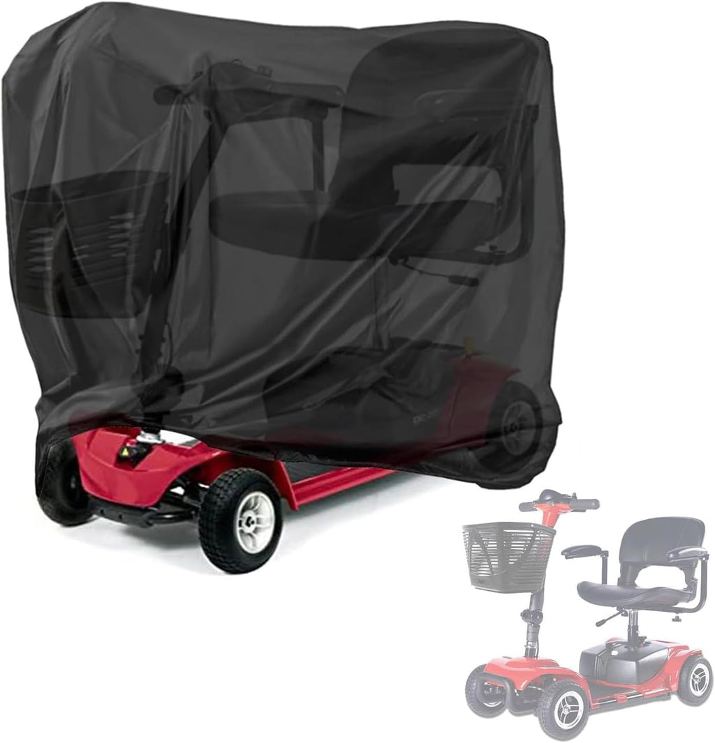 Mobility Scooter Cover, Waterproof Scooter Cover for Outdoor Storage, 420D Oxford Fabric Heavy Duty Electric Mobility Scooter Accessories All-Weather Protection Covers- 55 x 26 x 36 Inch
