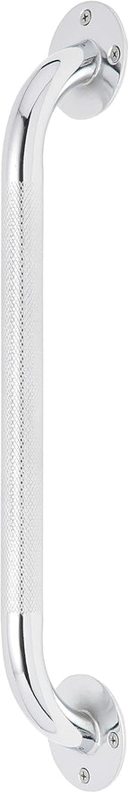 Medline Knurled Chrome 16” Grab Bar for Shower & Bathtub, Independence & Ease of Movement — for Elderly, Handicapped or Seniors, 300 lb. Capacity, 1 Bar