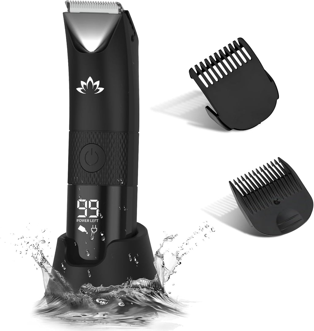 RESUXI Manscape Ball Trimmer for Men,Body& Pubic Hair Trimmer and Groin Hair Shaver, Bikini Trimmer Women,Smooth Shaving, Lightweight with Travel Lock, IPX7 Waterproof Wet/Dry Shaving, LED Display