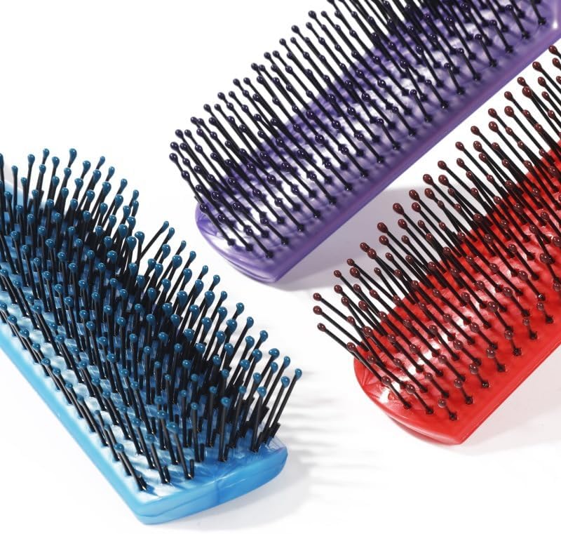Anti Static Massage Hair Brush, Red Black Cushion Vent Air Cushion Comb for Curly Straight Hair, Styling Scalp Massager for Detangling and Smoothing(1pc random color)