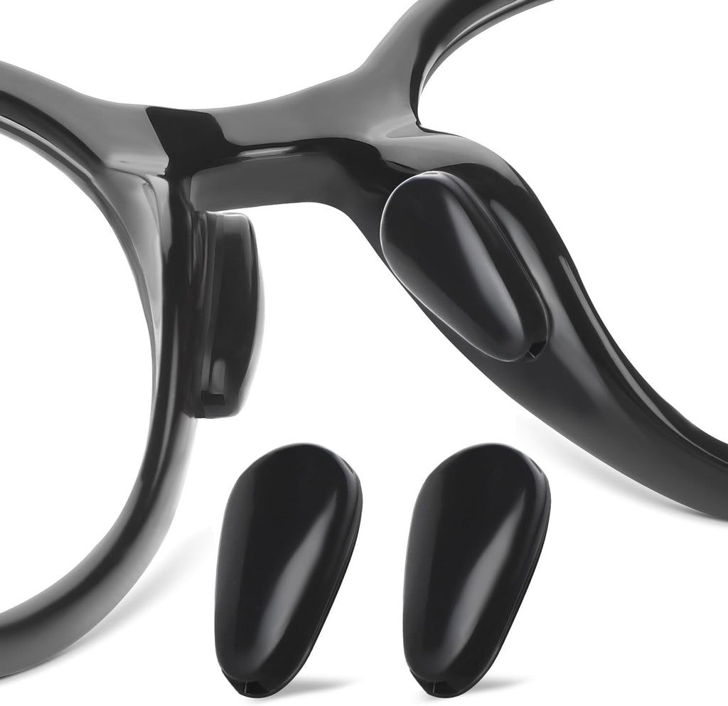 Glasses Nose Pads, Anti Slip Eyeglass Nose Pad 3.2mm Heightened Airbag Cushions, Silicone Adhesive Glasses Nose Grips, Teardrop Replacement Nose Pads for Sunglasses (5 Black Pairs)