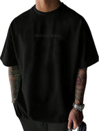 Opomelo Men's Fashion Athletic T-Shirt Oversized Workout Short Sleeve Shirt Casual Crew Neck Cotton Tee