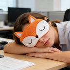 1 Piece Cute Fox Sleep Mask, Light Blocking Eye Mask, Plush Blindfold with Ice Pack for Women, Travel, Naps