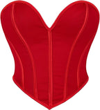 Black Matte Corset Top bodysuit for Women Sexy Sweetheart Neckline Bow Strap Crop Bustier Lace Up Bodyshaper