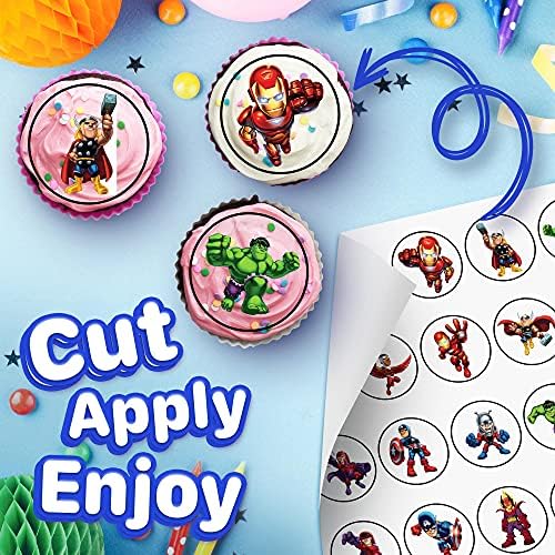 30 x Edible Cupcake Toppers – Heroic Super Squad Inspired Collection of Edible Cake Decorations