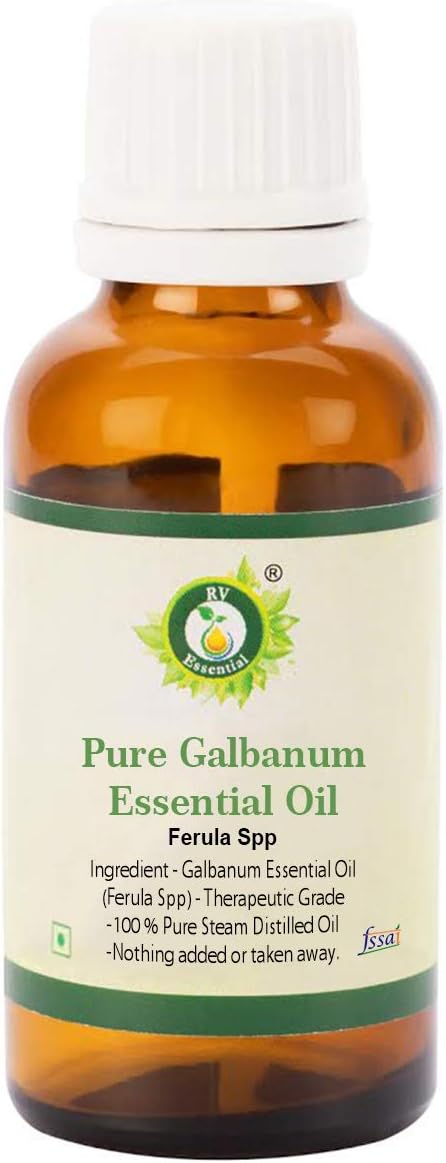 Galbanum Essential Oil | Ferula Spp | Galbanum Oil | 100% Pure Natural | Steam Distilled | Therapeutic Grade | 30ml | 1.01oz by R V Essential