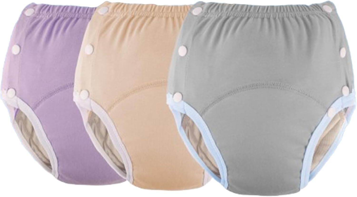 Cotton Incontinence Pants for Adults,Waterproof Leakproof Panties Adjustable Reusable Incontinence Underwears with Snaps Adult Cloth Diapers for Incontinence,Elderly and Disabled(3 Pack,Medium)