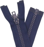 YaHoGa 2PCS #5 28 inch Separating Jacket Zippers for Sewing Coats Jacket Zipper Replacement Plastic Zippers Bulk (28" Navy Blue)