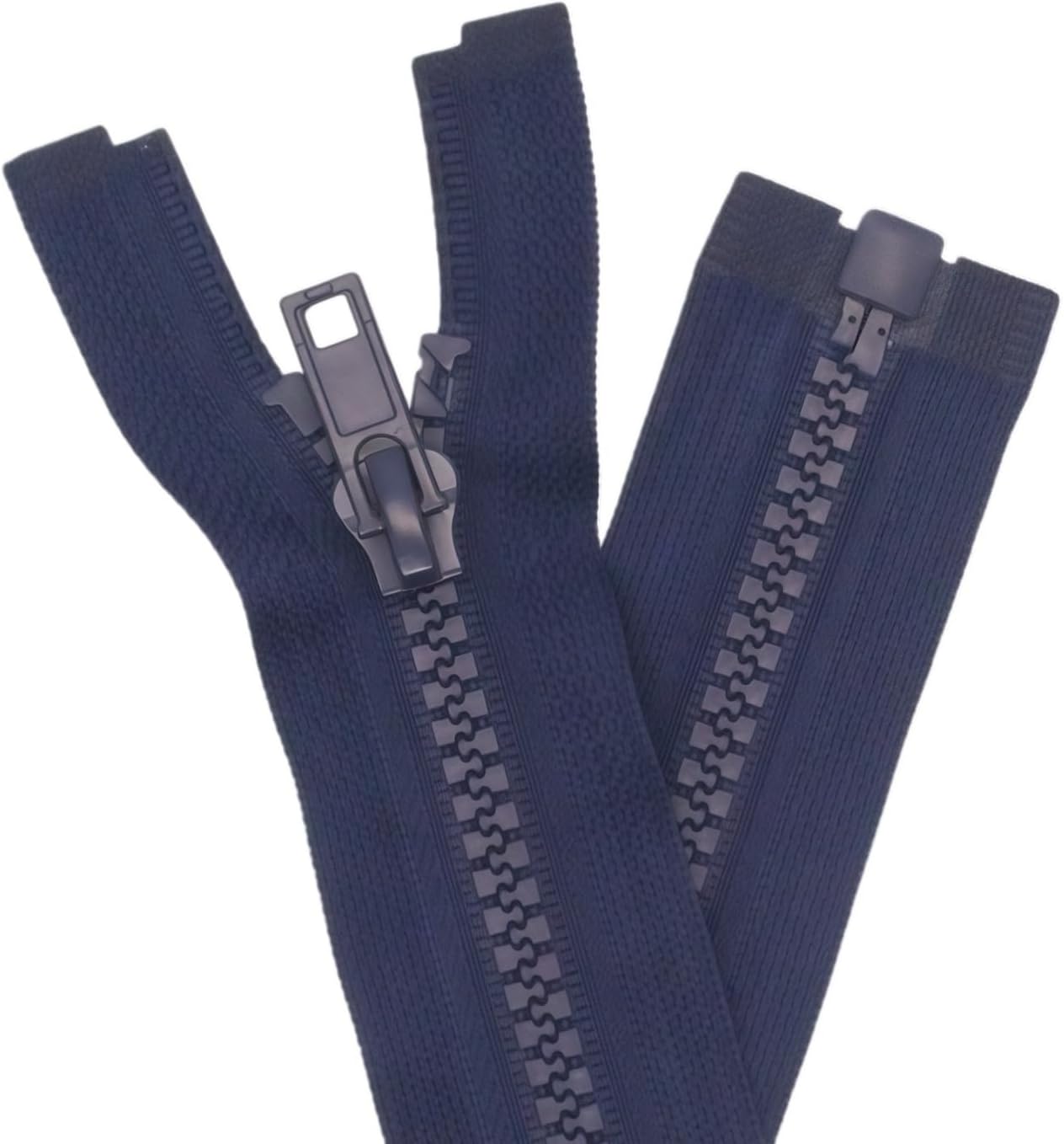 YaHoGa 2PCS #5 28 inch Separating Jacket Zippers for Sewing Coats Jacket Zipper Replacement Plastic Zippers Bulk (28" Navy Blue)