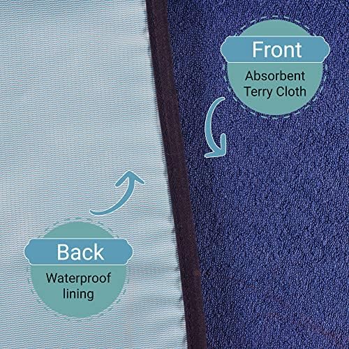 Celley 2 Pack Adult Bibs - Reusable and Washable Cotton Terry Cloth Aprons for Elderly, Seniors and Disabled