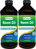Best Naturals 100% Pure Neem Oil, 100% Cold Pressed and Unrefined - 16 OZ (2 Bottles)