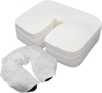 200 Count Disposable Massage Face Cradle Covers Non-Sticking Massage Face Covers Ultra-Soft, Medical-Grade, Fitted Disposable Headrest Covers for Massage Table 14.2" x 10.6"