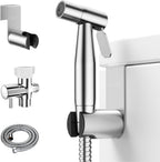Arofa Handheld Toilet Bidet Sprayer for Toilet-Adjustable Water Pressure Control with Bidet Hose for Feminine Wash, Stainless Steel Brushed Nickel Bidet Faucet Cloth Diaper for Baby Wash