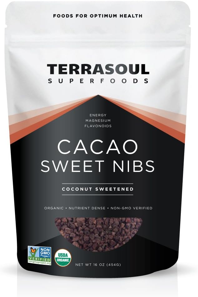 Terrasoul Superfoods Organic Sweet Cacao Nibs, 1 Pound