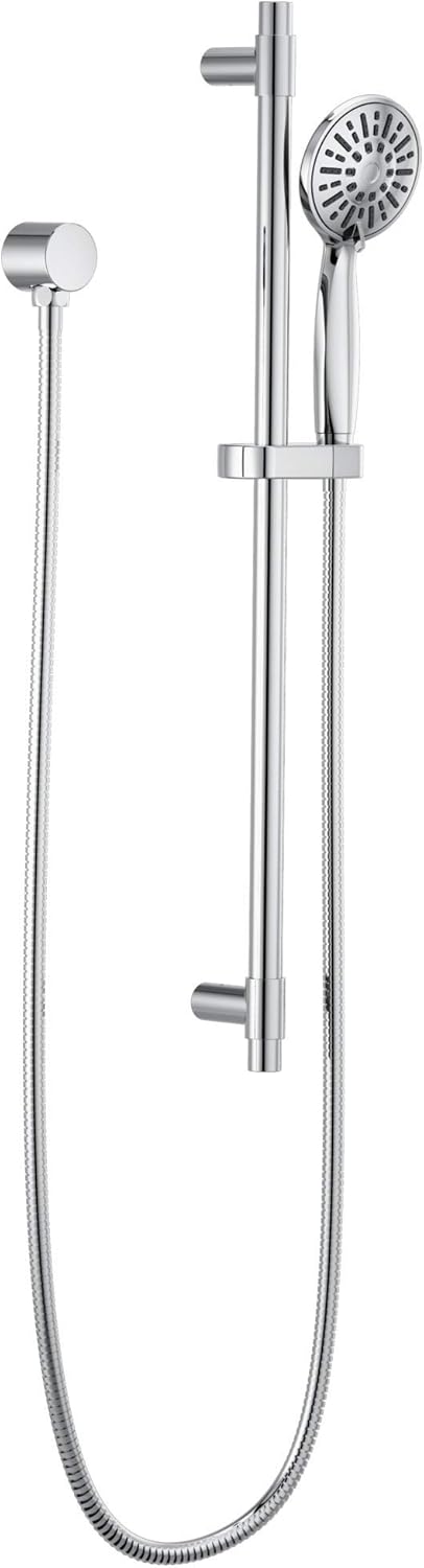 Delta Faucet Slide Bar Hand Held Shower with Hose, Chrome Handheld Shower Head, Slide Bar Hand Shower, Handheld Shower, Detachable Shower Head, Chrome 51361