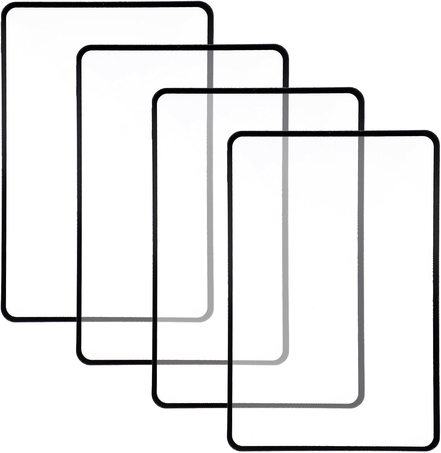 4Pcs Page Magnifying Sheet for Reading, 3X Lightweight Optical Fresnel Lens Page Magnifying Glass Handy Rectangular Bookmark Handheld Magnifier for Seniors Low Vision Reading Small Patterns