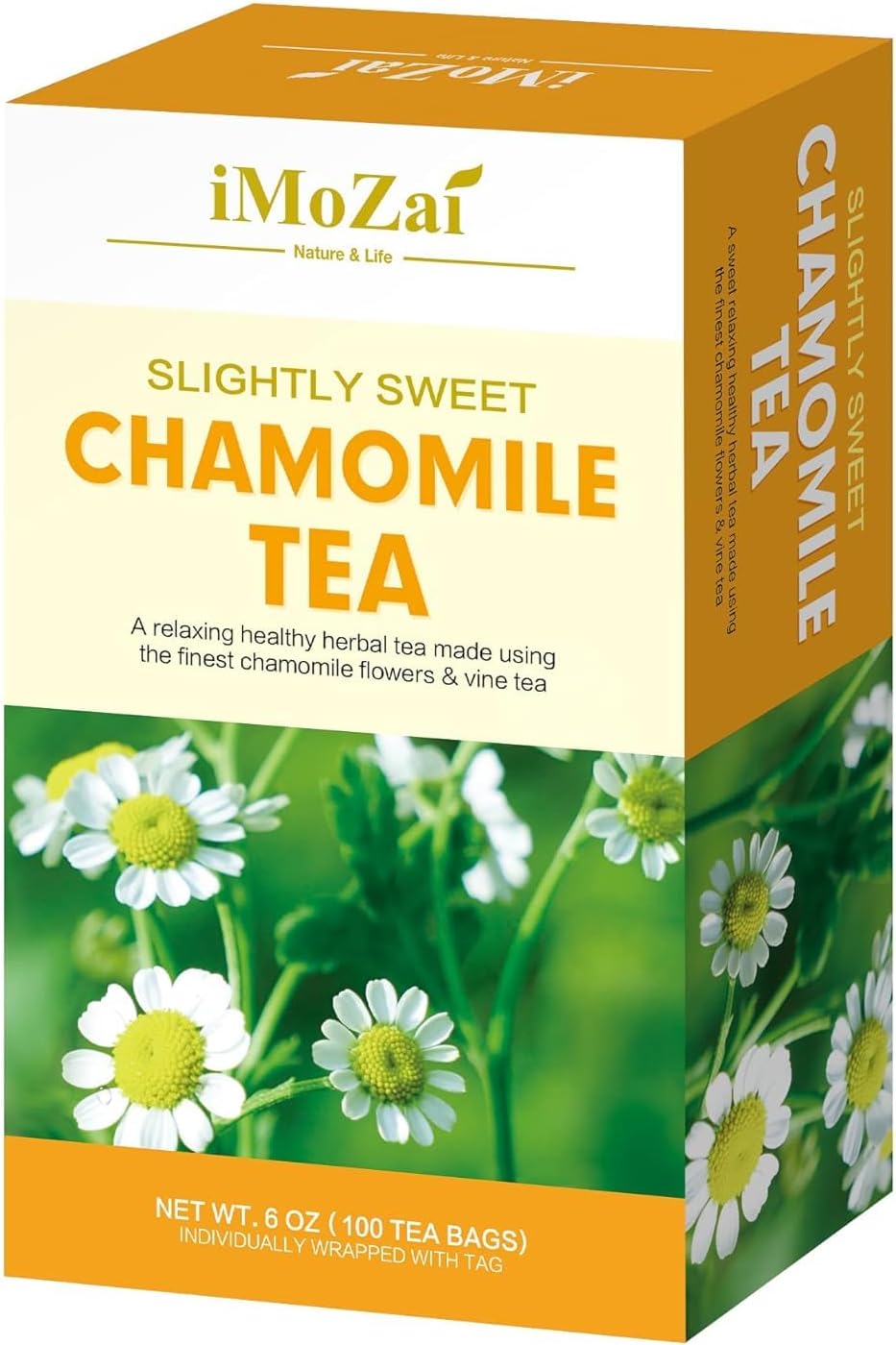 Imozai Chamomile Tea Bags 100 Count Individually Wrapped
