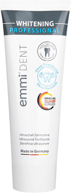 Emmi-dent Ultrasonic Toothpaste with Nano-Bubbles - Whitening with Fluoride, Extra Fresh Flavor, New Formulation, Made in Germany.