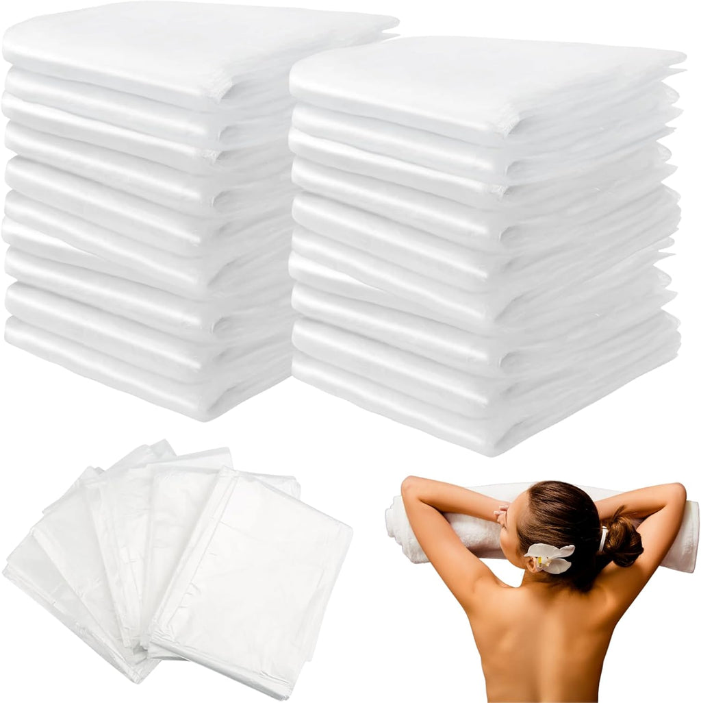 Atarvana 50pcs Disposable Plastic Sheeting for Body Wrap Top Open 83''×47'' Plastic Sheeting for Film Bathtub Bag, Home Bathtub, SPA, Beauty Salon- Soft & Tear-Resistant