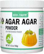 Agar Agar Powder 1000 Strength, 100% Natural Seaweed, Vegan Gelatin Substitute, Gluten-free, Non-GMO, Planted-Based, Unflavored, 5.3 oz (150g)