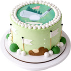 Dekora, Edible Golf Ball Cake Decoration, Edible Cake Toppers Decoration for Sports Party, Round 7.8 In, For Fondant, Cream, Buttercream and Chocolate Coating, Easy to Use, Sugar-Free
