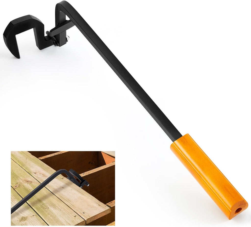 Teenyyou Deck Board Straightening Tool Heavy Duty Carbon Steel Deck Tool for Straightening Bending Boards and Joists, Cushioned Handle for Kneeling to Maintain Pressure