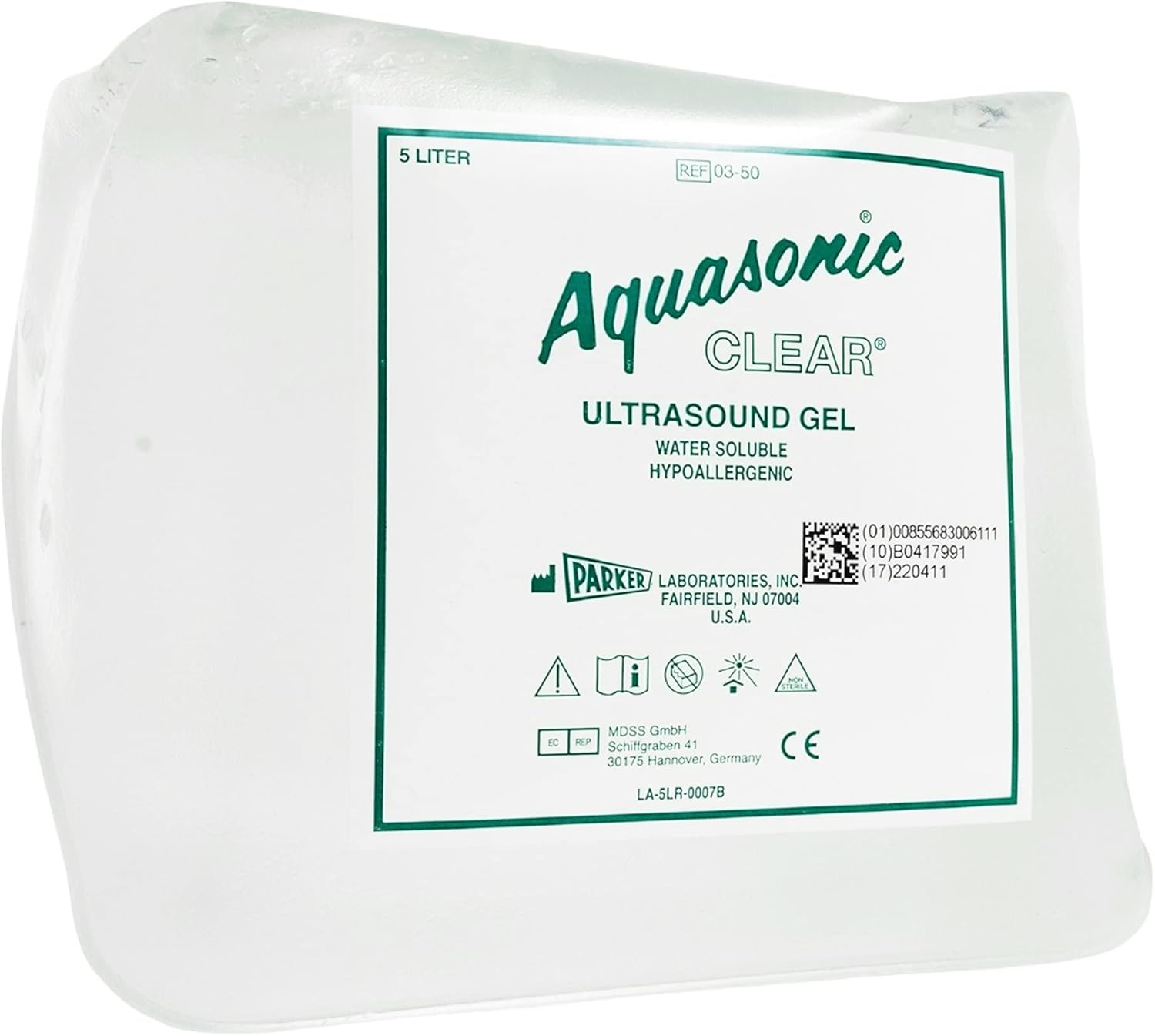 Parker W60693L5 Aquasonic Clear Ultrasound Gel, 5 Liter, 1 Count