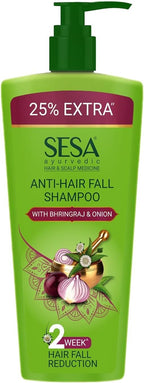 S.E.S.A Ayurvedic Anti Hair Fall Shampoo for Dry, Frizzy Hair - With 6 Herbs (Amla, Bhringraj, Neem) | Sulfate & Paraben Free | Reduces Breakage, Promotes Growth | 16.9 fl oz (500ml) - For Men & Women
