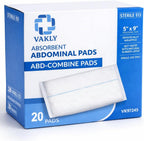 Vakly ABD Pads 5x9 Sterile (20 Pack) – Abdominal Combine Gauze Pads, High Absorbency Non-Adherent Wound Dressing for Heavy Drainage & First Aid, Individually Wrapped
