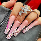 3D Flower Nail Charms, 2 Boxes 3D Acrylic Flower Nail Art Charms and Gems White Pink Mixed Cherry Blossom Spring Rhinestones Acrylic Nail Supplies with Pearls Manicure DIY Nail Decorations