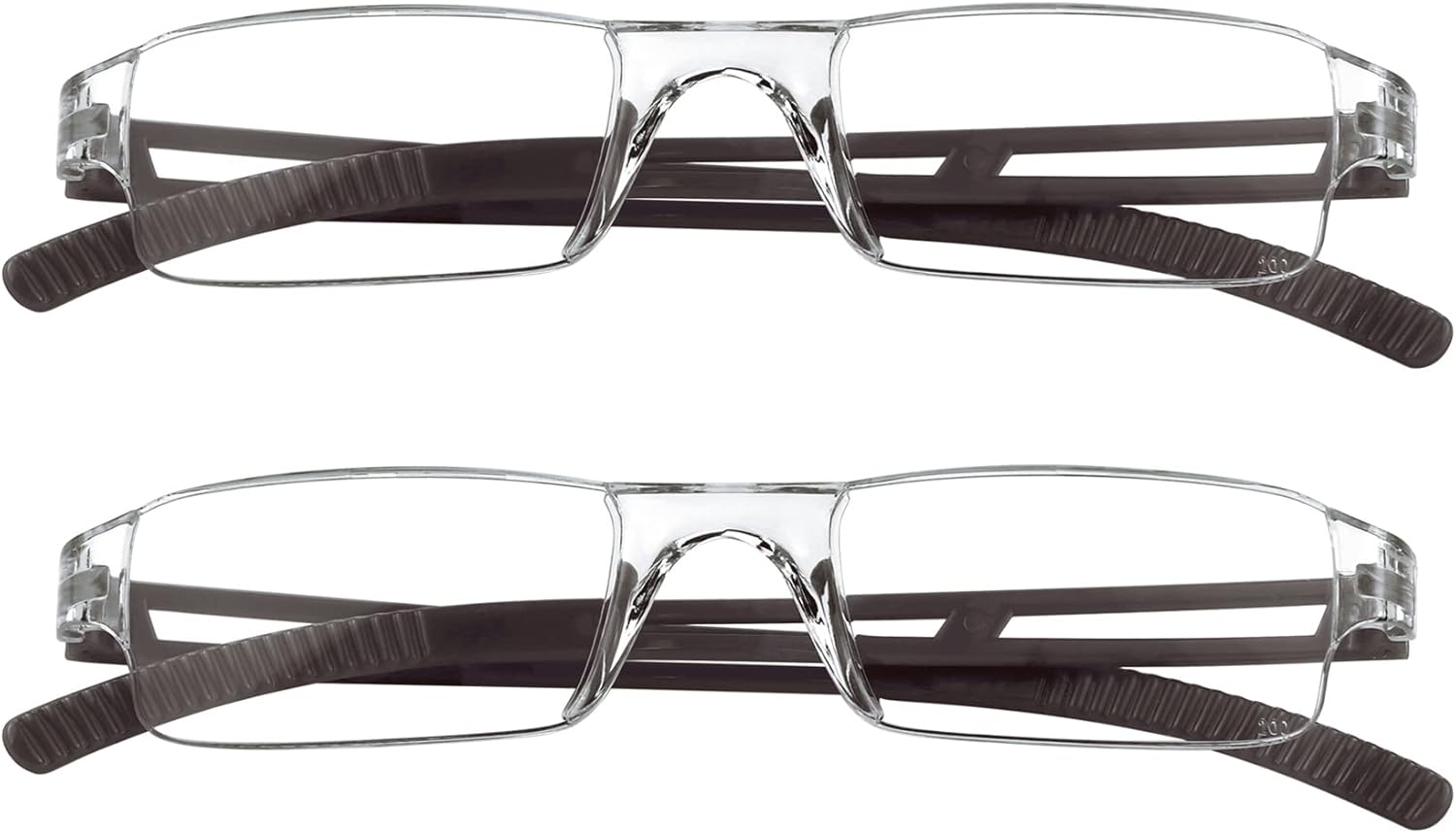VisionGlobal 2 Pairs Reading Glasses, Blue Light Blocking Glasses, Computer Reading Glasses for Women and Men, Fashion Square Eyewear Frame (2brown,+1.00 Magnification)