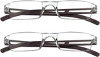 VisionGlobal 2 Pairs Reading Glasses, Blue Light Blocking Glasses, Computer Reading Glasses for Women and Men, Fashion Square Eyewear Frame (2brown,+1.25 Magnification)