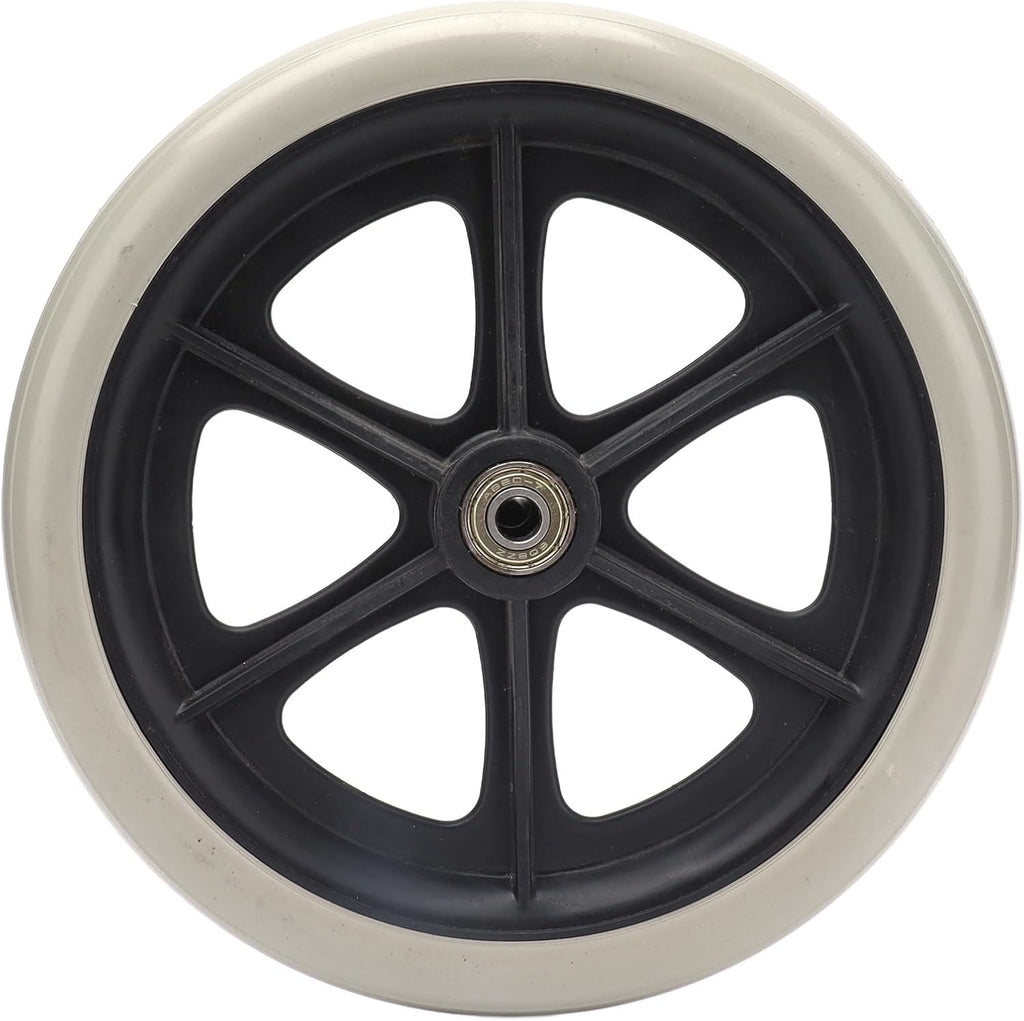 Walker Wheels, Front Wheelchair Wheel Replacement Parts 8 inch PU Walker Caster Skidproof with Ball Bearing Grey, for Wheelchairs Rollators Walkers