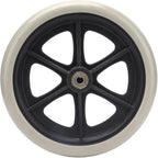 Walker Wheels, Front Wheelchair Wheel Replacement Parts 8 inch PU Walker Caster Skidproof with Ball Bearing Grey, for Wheelchairs Rollators Walkers