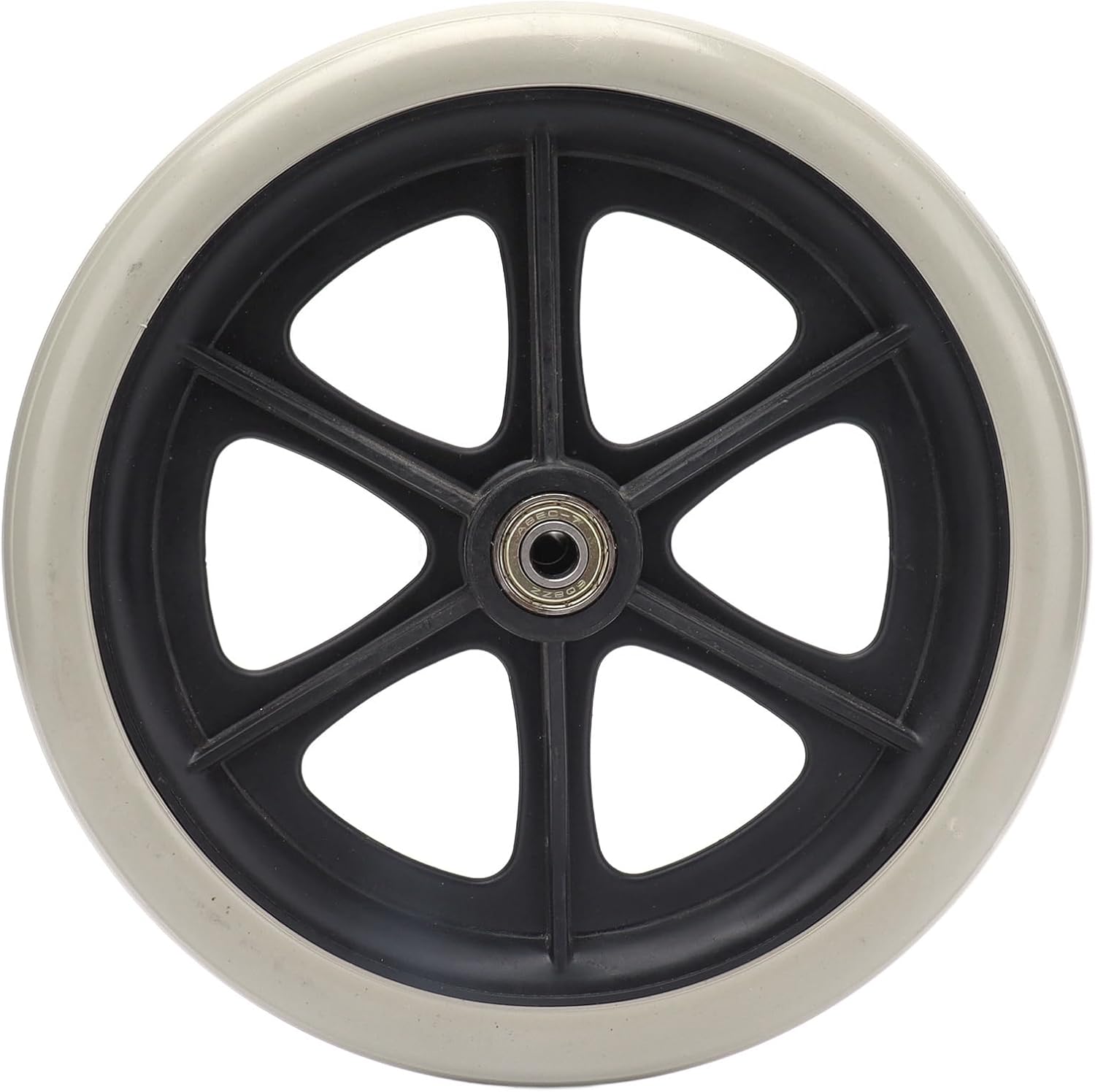 Walker Wheels, Front Wheelchair Wheel Replacement Parts 8 inch PU Walker Caster Skidproof with Ball Bearing Grey, for Wheelchairs Rollators Walkers