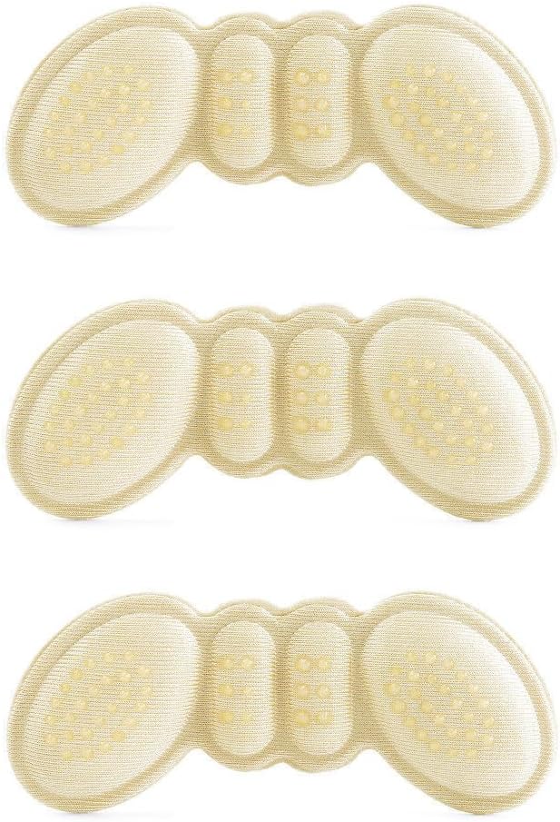 3 Pair Wing Design Heel Grips Foam Cushion Pads for High Heels